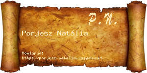 Porjesz Natália névjegykártya